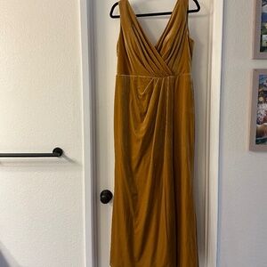 Revelry Blair Velvet Dress Mustard Size 14